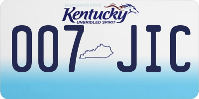 KY license plate 007JIC