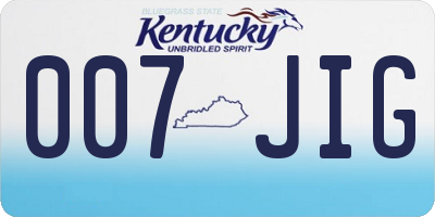 KY license plate 007JIG