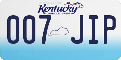 KY license plate 007JIP