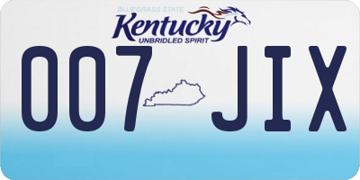 KY license plate 007JIX