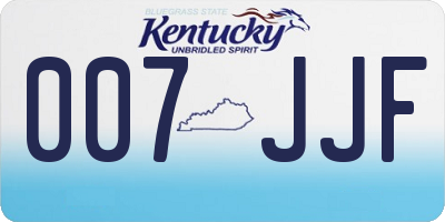 KY license plate 007JJF