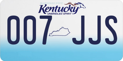 KY license plate 007JJS