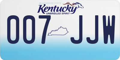 KY license plate 007JJW