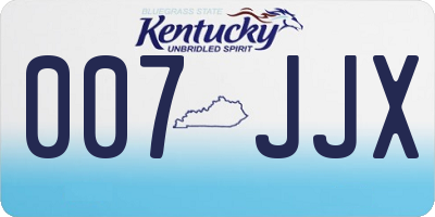 KY license plate 007JJX