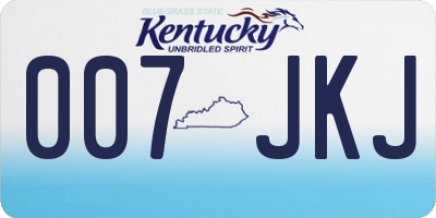 KY license plate 007JKJ