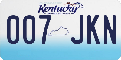 KY license plate 007JKN