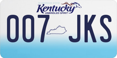 KY license plate 007JKS