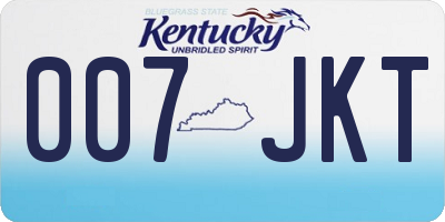 KY license plate 007JKT