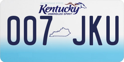 KY license plate 007JKU