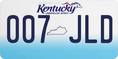 KY license plate 007JLD