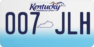 KY license plate 007JLH
