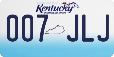 KY license plate 007JLJ