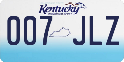 KY license plate 007JLZ
