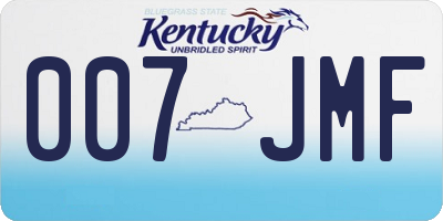 KY license plate 007JMF