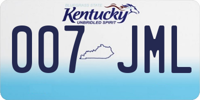 KY license plate 007JML