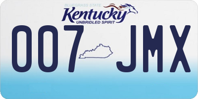 KY license plate 007JMX