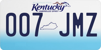 KY license plate 007JMZ