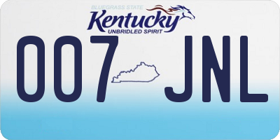 KY license plate 007JNL