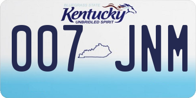 KY license plate 007JNM