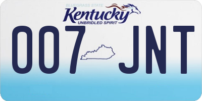 KY license plate 007JNT