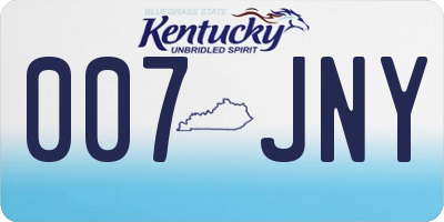 KY license plate 007JNY