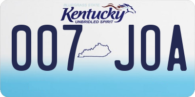KY license plate 007JOA