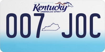 KY license plate 007JOC