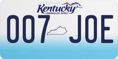 KY license plate 007JOE
