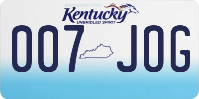 KY license plate 007JOG