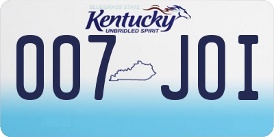 KY license plate 007JOI