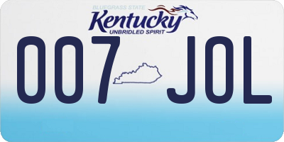 KY license plate 007JOL