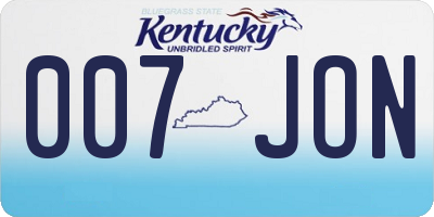 KY license plate 007JON