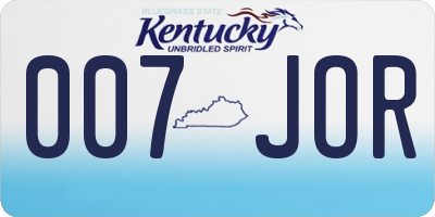 KY license plate 007JOR