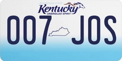 KY license plate 007JOS