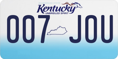 KY license plate 007JOU