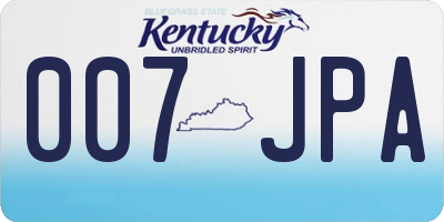 KY license plate 007JPA