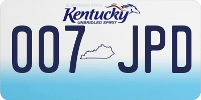 KY license plate 007JPD