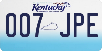 KY license plate 007JPE