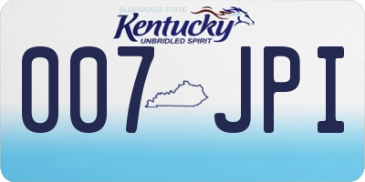 KY license plate 007JPI
