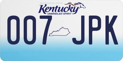 KY license plate 007JPK