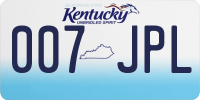 KY license plate 007JPL