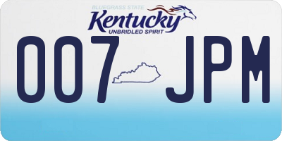 KY license plate 007JPM