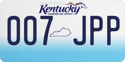 KY license plate 007JPP
