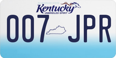 KY license plate 007JPR