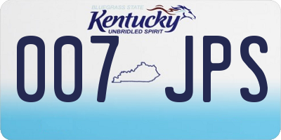 KY license plate 007JPS
