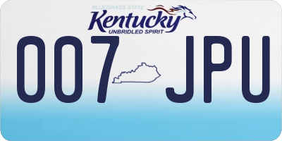 KY license plate 007JPU