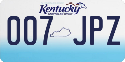 KY license plate 007JPZ