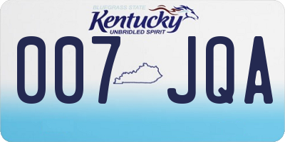 KY license plate 007JQA