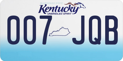 KY license plate 007JQB