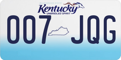 KY license plate 007JQG